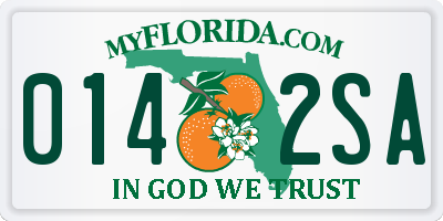 FL license plate 0142SA
