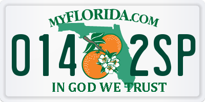 FL license plate 0142SP