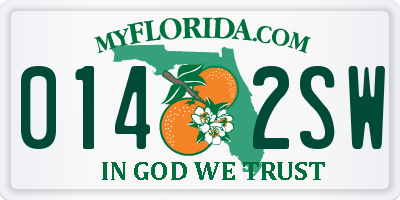 FL license plate 0142SW