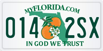 FL license plate 0142SX