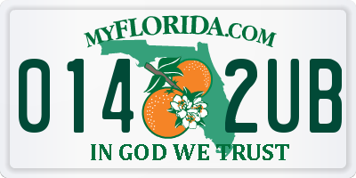 FL license plate 0142UB