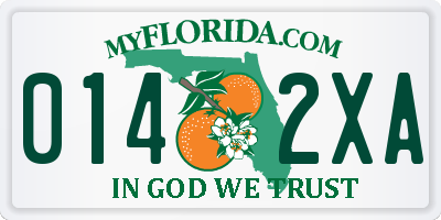 FL license plate 0142XA