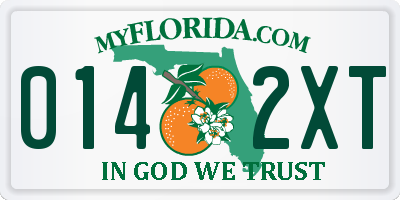 FL license plate 0142XT