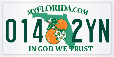 FL license plate 0142YN