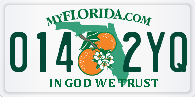 FL license plate 0142YQ