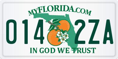 FL license plate 0142ZA