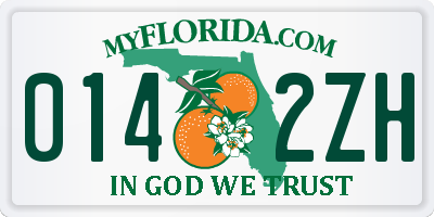 FL license plate 0142ZH