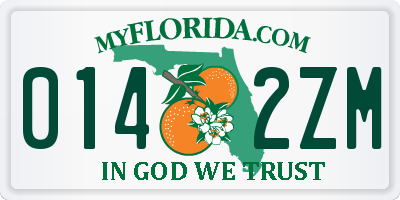FL license plate 0142ZM