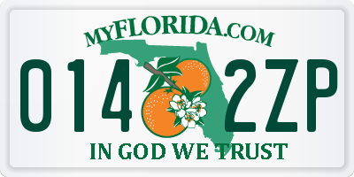 FL license plate 0142ZP