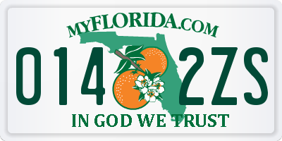 FL license plate 0142ZS