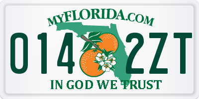FL license plate 0142ZT
