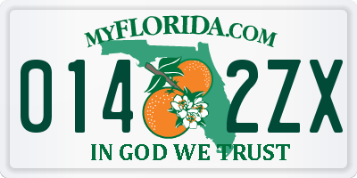 FL license plate 0142ZX