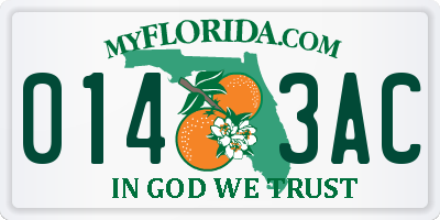 FL license plate 0143AC