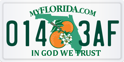 FL license plate 0143AF