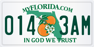 FL license plate 0143AM