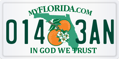 FL license plate 0143AN