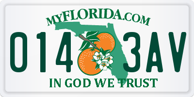 FL license plate 0143AV