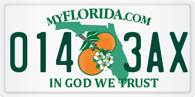 FL license plate 0143AX