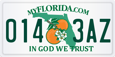 FL license plate 0143AZ