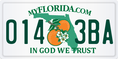FL license plate 0143BA