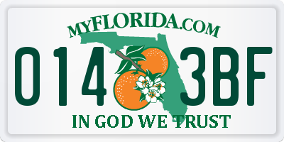 FL license plate 0143BF