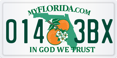 FL license plate 0143BX