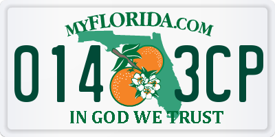 FL license plate 0143CP
