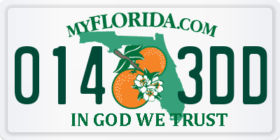 FL license plate 0143DD