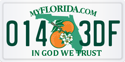 FL license plate 0143DF