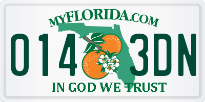 FL license plate 0143DN