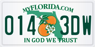 FL license plate 0143DW