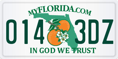 FL license plate 0143DZ