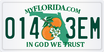 FL license plate 0143EM
