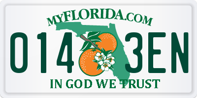 FL license plate 0143EN