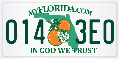 FL license plate 0143EO