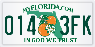 FL license plate 0143FK