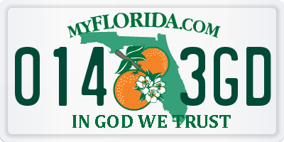 FL license plate 0143GD