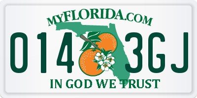 FL license plate 0143GJ