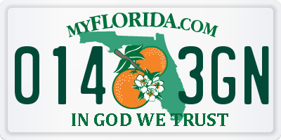 FL license plate 0143GN