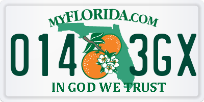 FL license plate 0143GX