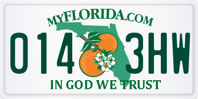 FL license plate 0143HW