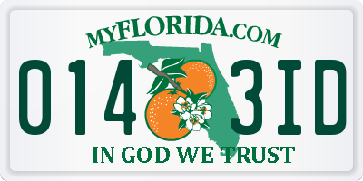 FL license plate 0143ID
