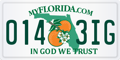 FL license plate 0143IG