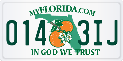FL license plate 0143IJ