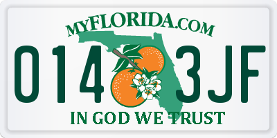 FL license plate 0143JF