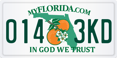 FL license plate 0143KD