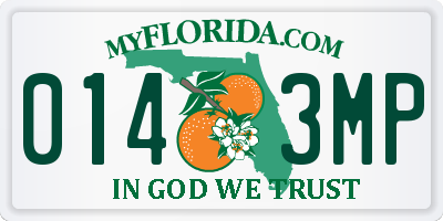FL license plate 0143MP