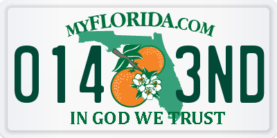 FL license plate 0143ND