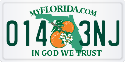 FL license plate 0143NJ