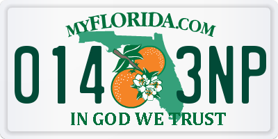 FL license plate 0143NP